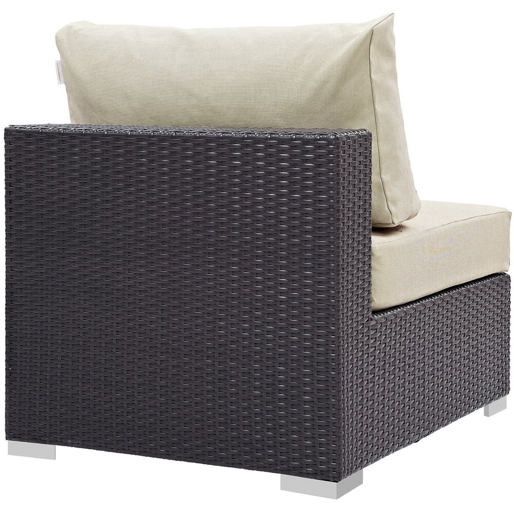 Convene Outdoor Patio Armless in Espresso Beige by Modway - Image 3