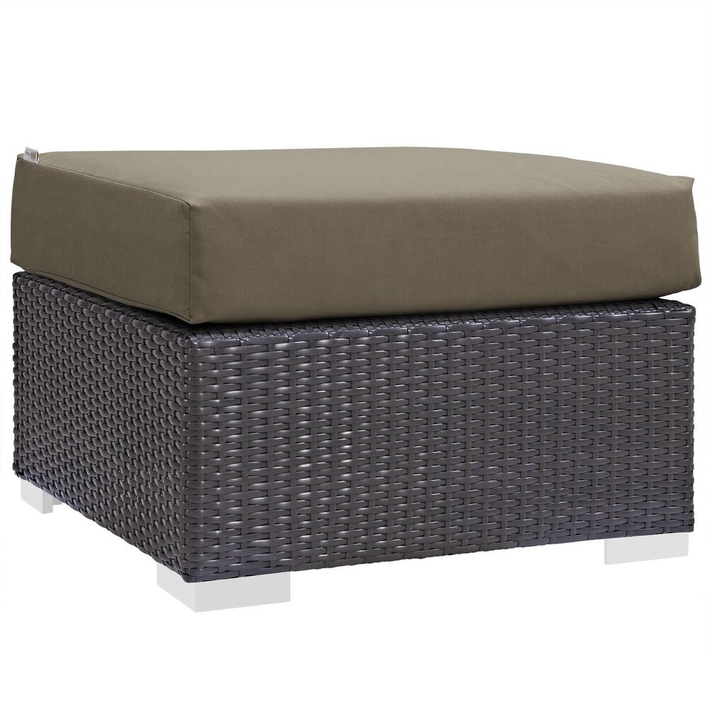 Convene 5 Piece Outdoor Patio Sectional Set in Espresso Mocha by Modway - Image 6
