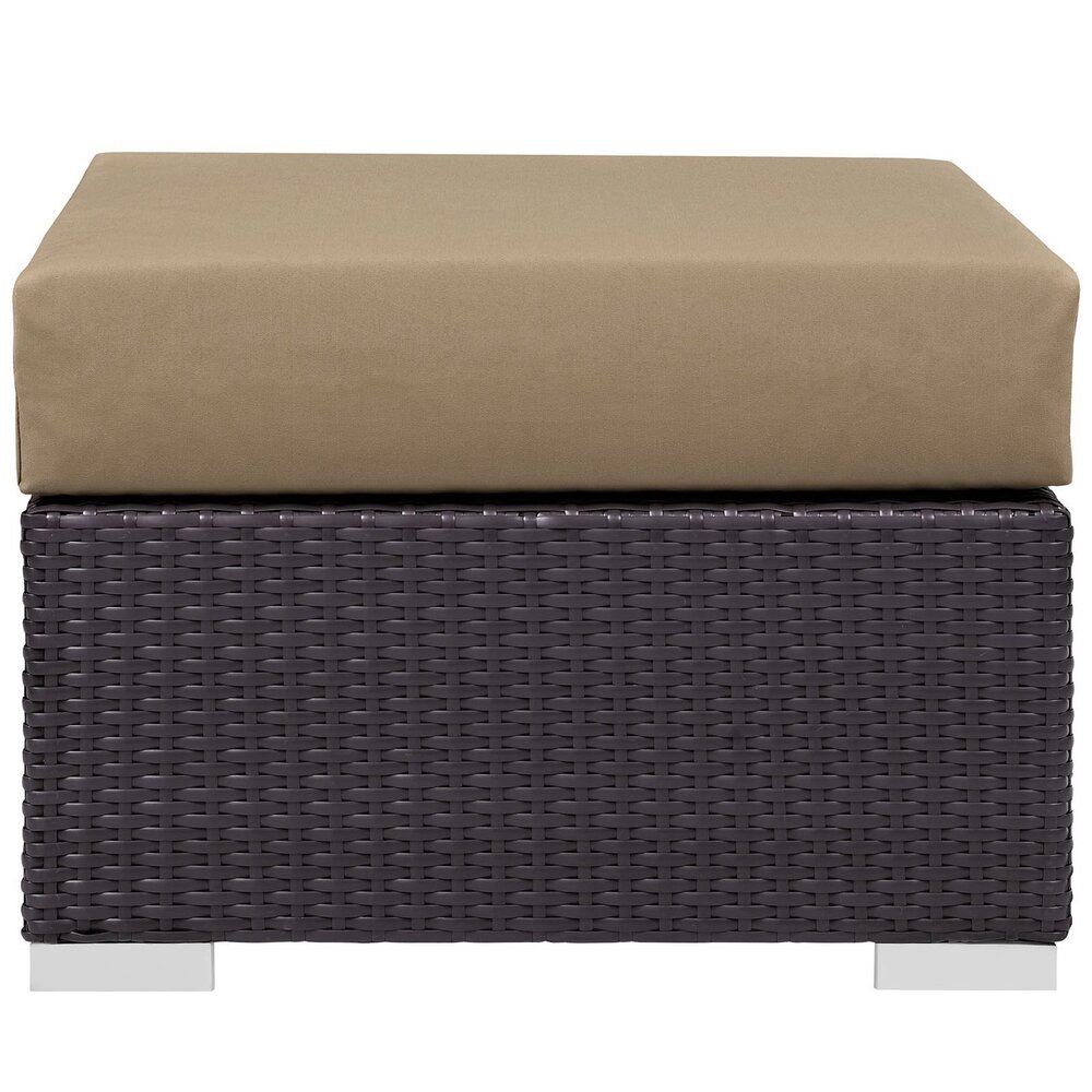 Convene 5 Piece Outdoor Patio Sectional Set in Espresso Mocha by Modway - Image 10