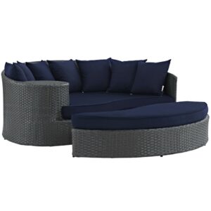 Sojourn Outdoor Patio Sunbrella® Daybed in Canvas Navy by Modway