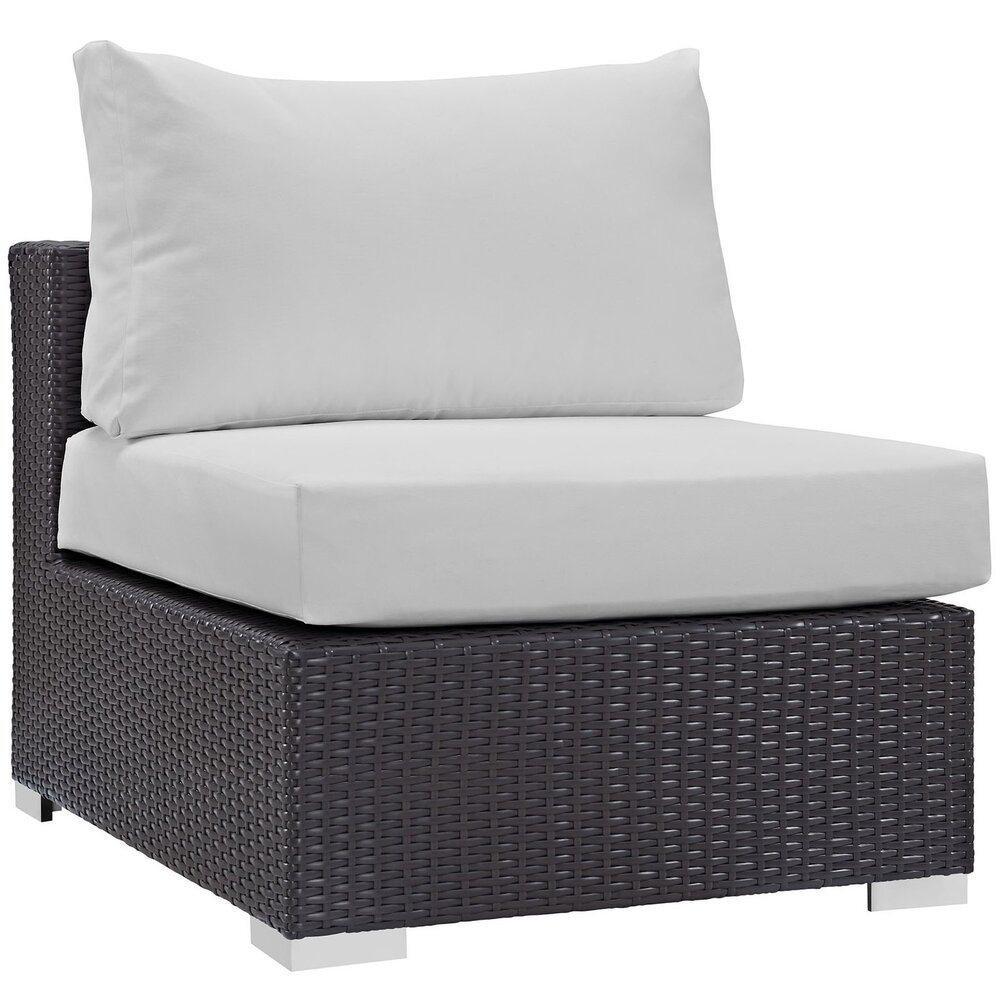 Convene 7 Piece Outdoor Patio Sectional Set in Espresso White by Modway - Image 5