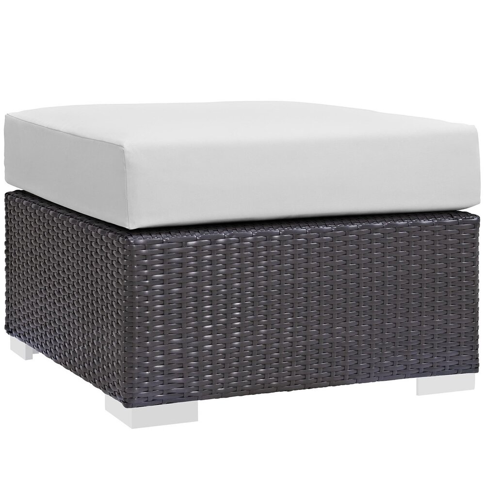 Convene 5 Piece Outdoor Patio Sectional Set in Espresso White by Modway - Image 6