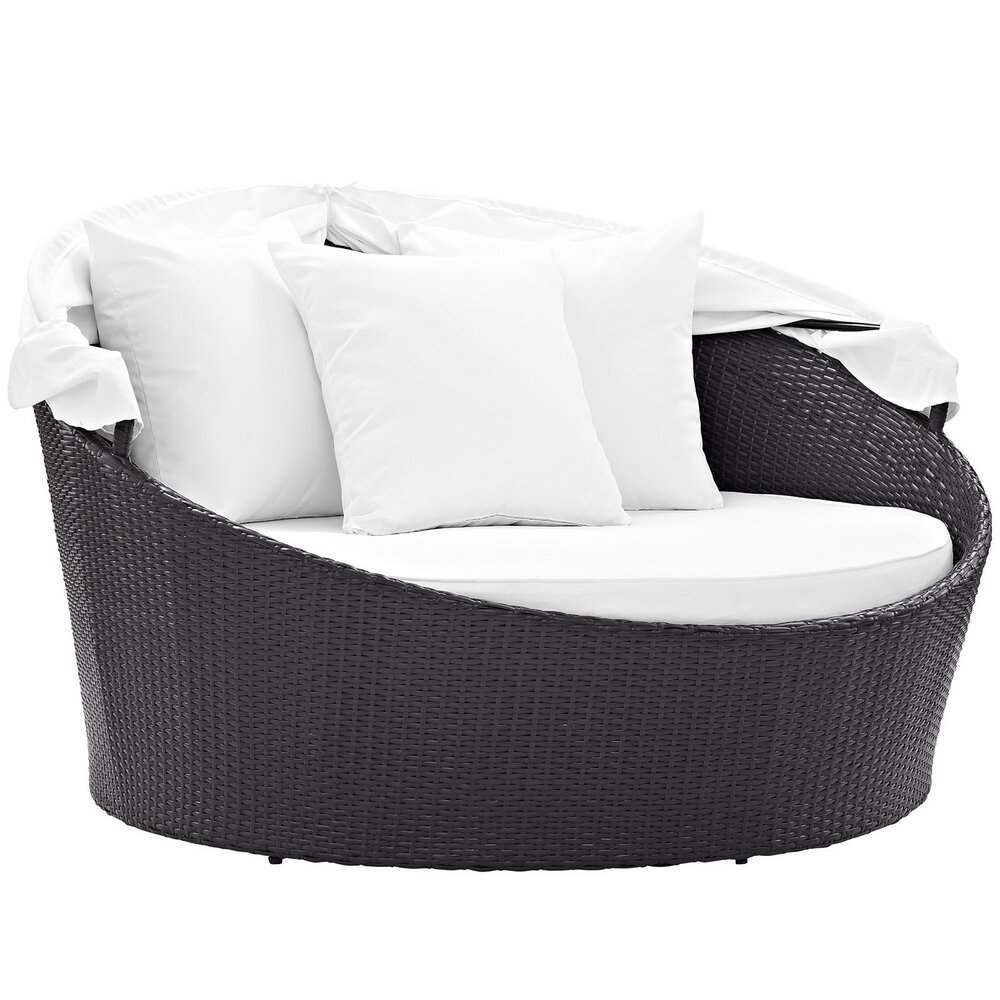Convene Canopy Outdoor Patio Daybed in Espresso White by Modway - Image 2