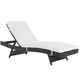 Convene Outdoor Patio Chaise in Espresso White by Modway