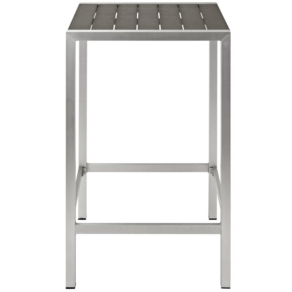 Shore Outdoor Patio Aluminum Bar Table in Silver Gray by Modway - Image 2