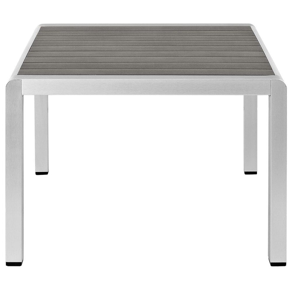 Shore Outdoor Patio Aluminum Coffee Table in Silver Gray by Modway - Image 2