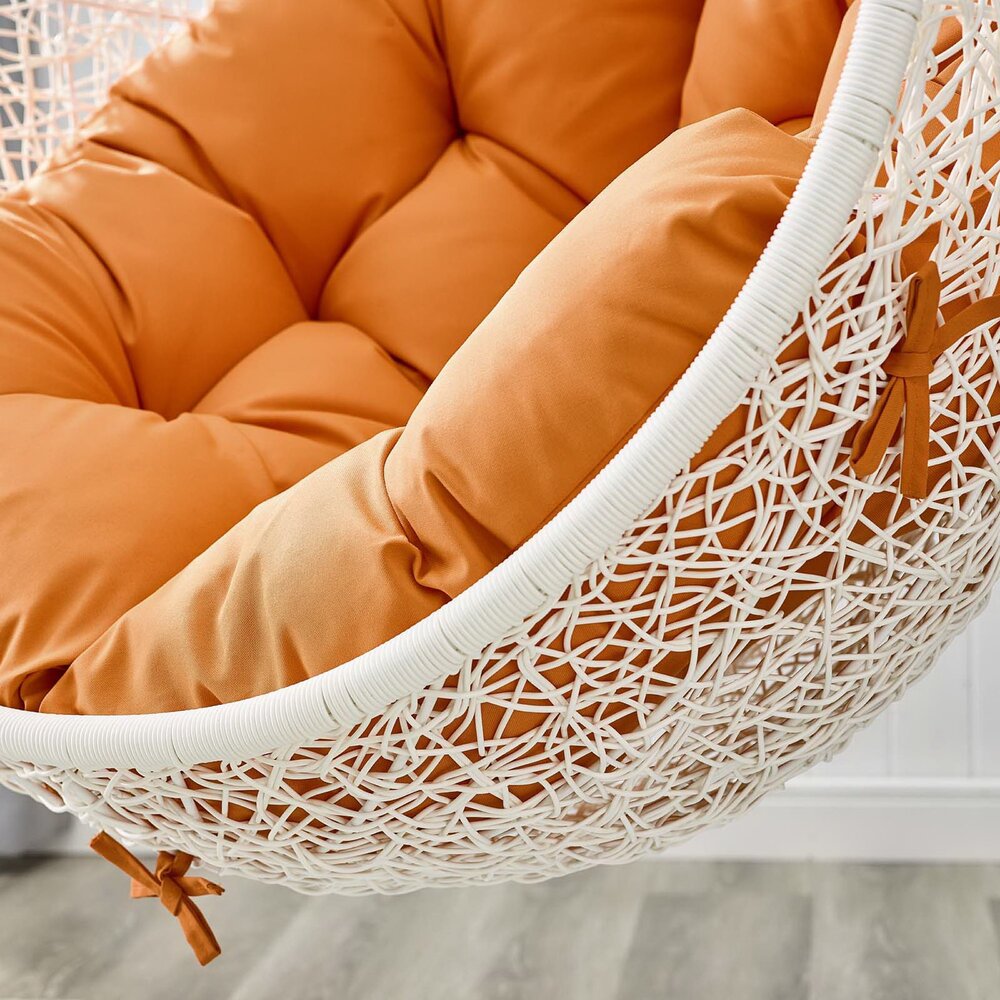 Hide Outdoor Patio Swing Chair With Stand in White Orange by Modway - Image 8