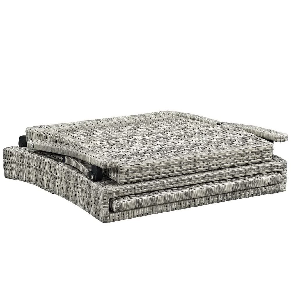 Envisage Chaise Outdoor Patio Wicker Rattan Lounge Chair in Light Gray Navy by Modway - Image 9