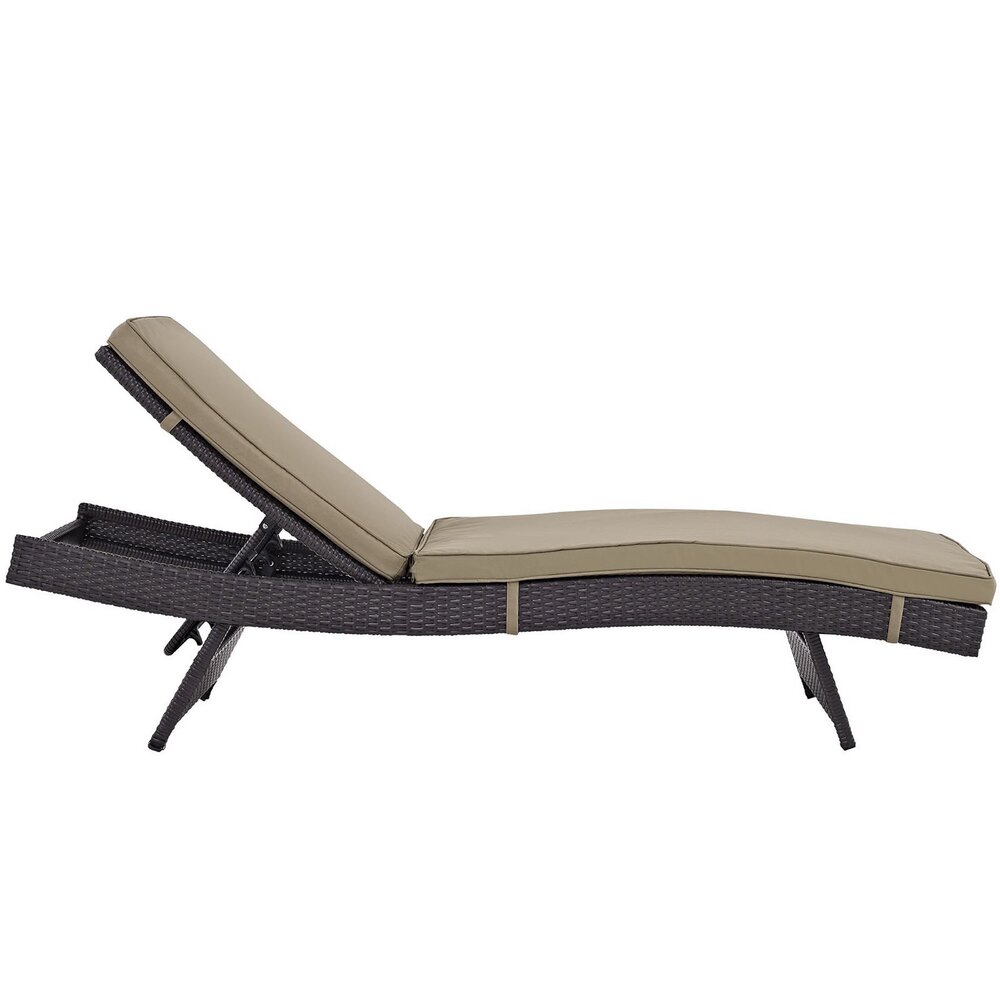 Convene Outdoor Patio Chaise Set of 2 in Espresso Mocha by Modway - Image 2