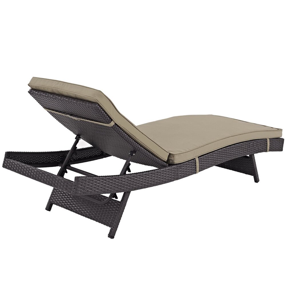 Convene Outdoor Patio Chaise Set of 2 in Espresso Mocha by Modway - Image 3