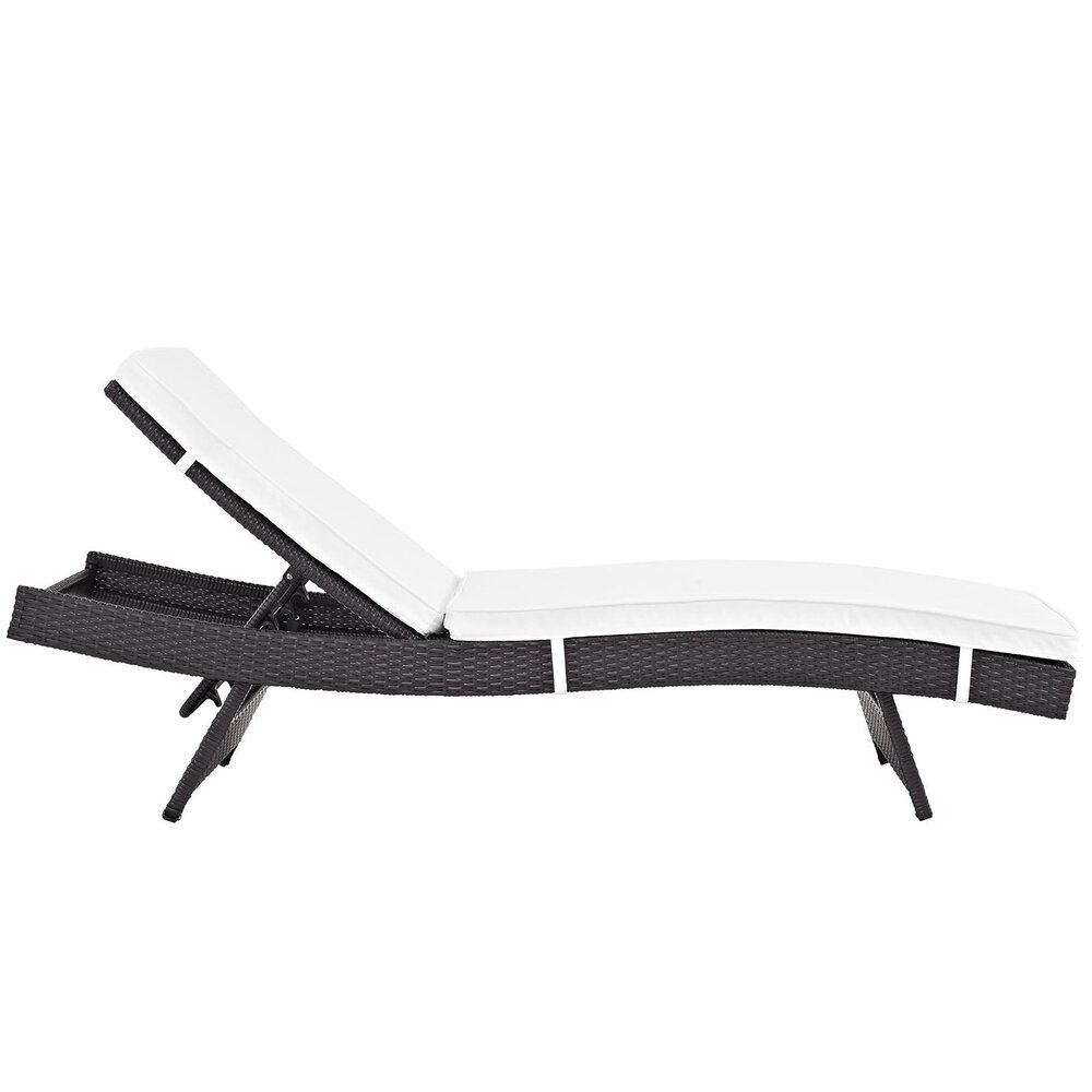 Convene Outdoor Patio Chaise Set of 4 in Espresso White by Modway - Image 3