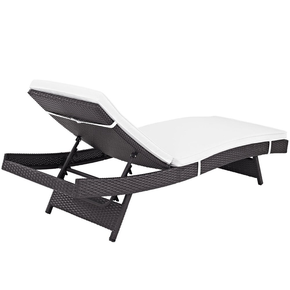 Convene Outdoor Patio Chaise Set of 4 in Espresso White by Modway - Image 4