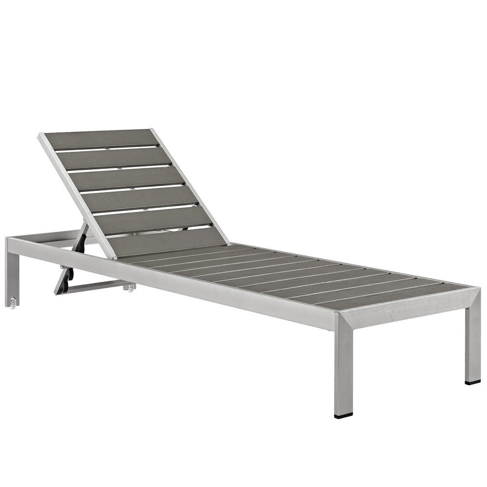 Shore 3 Piece Outdoor Patio Aluminum Set in Silver Gray by Modway - Image 2
