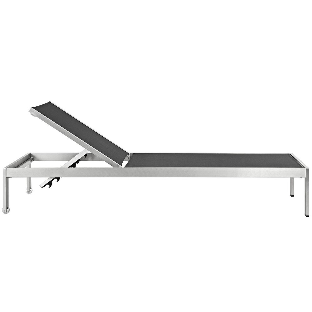 Shore 2 Piece Outdoor Patio Aluminum Set in Silver Black by Modway - Image 2