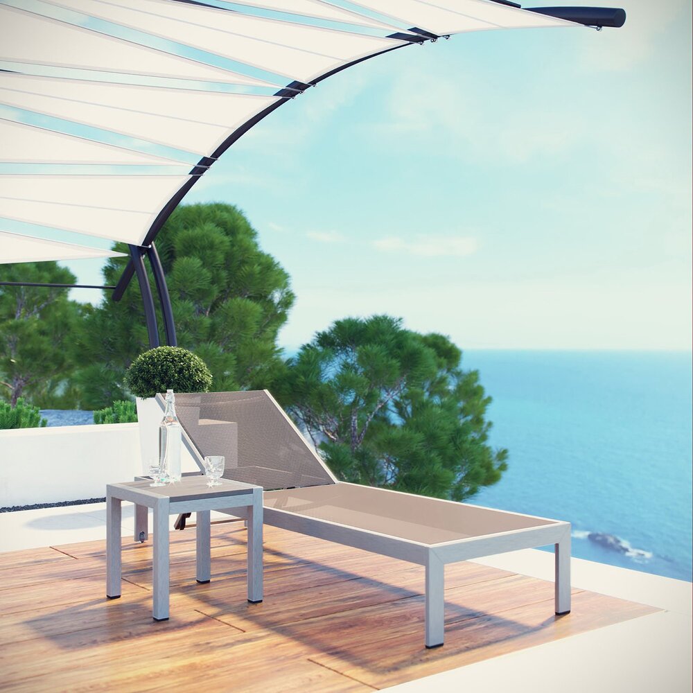 Shore 2 Piece Outdoor Patio Aluminum Set in Silver Gray by Modway - Image 6