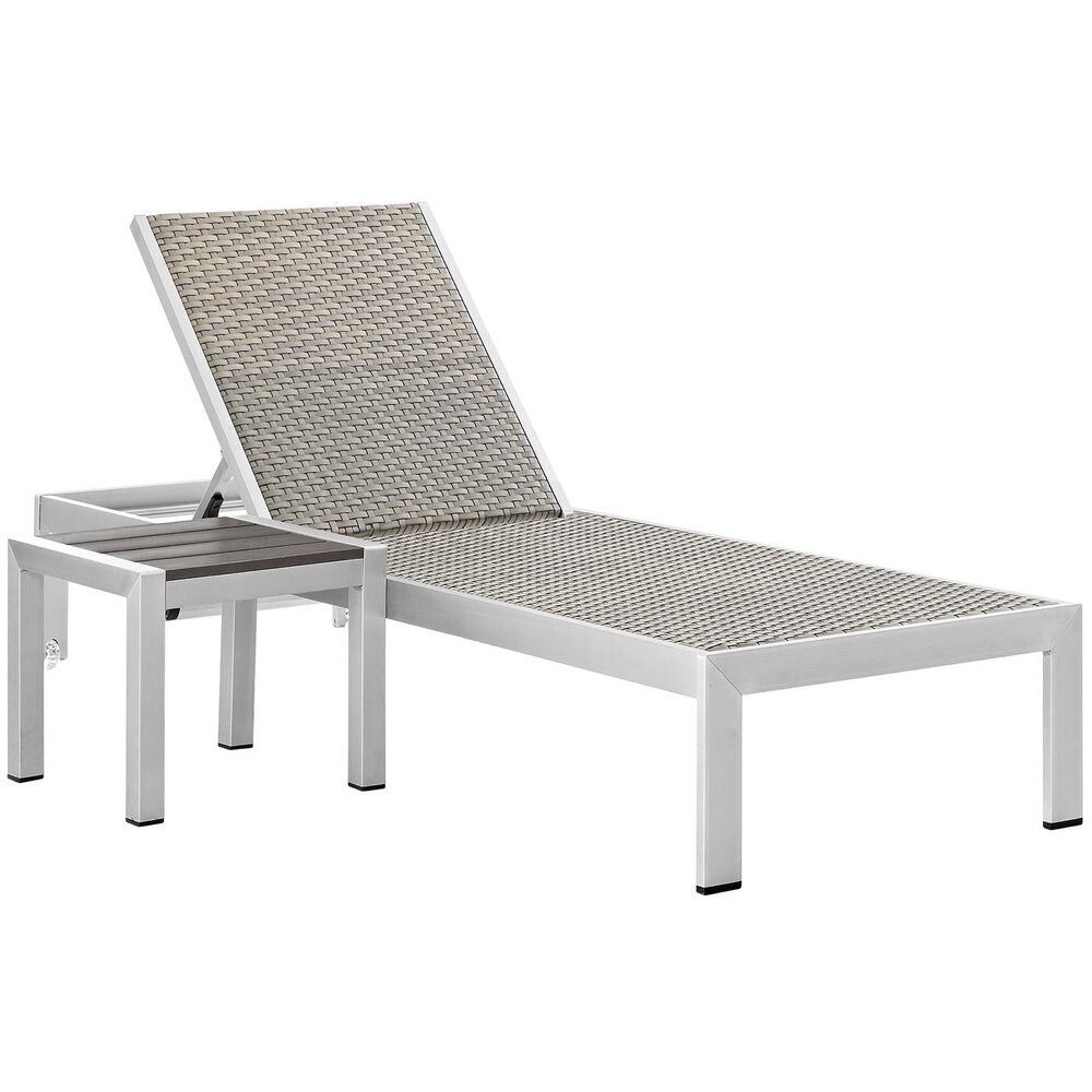 Shore 2 Piece Outdoor Patio Set in Silver Gray by Modway