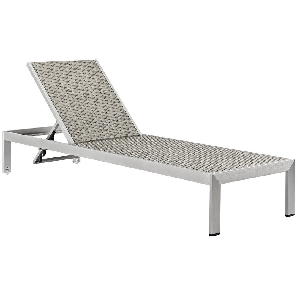 Shore 3 Piece Outdoor Patio Aluminum Set in Silver Gray by Modway - Image 2