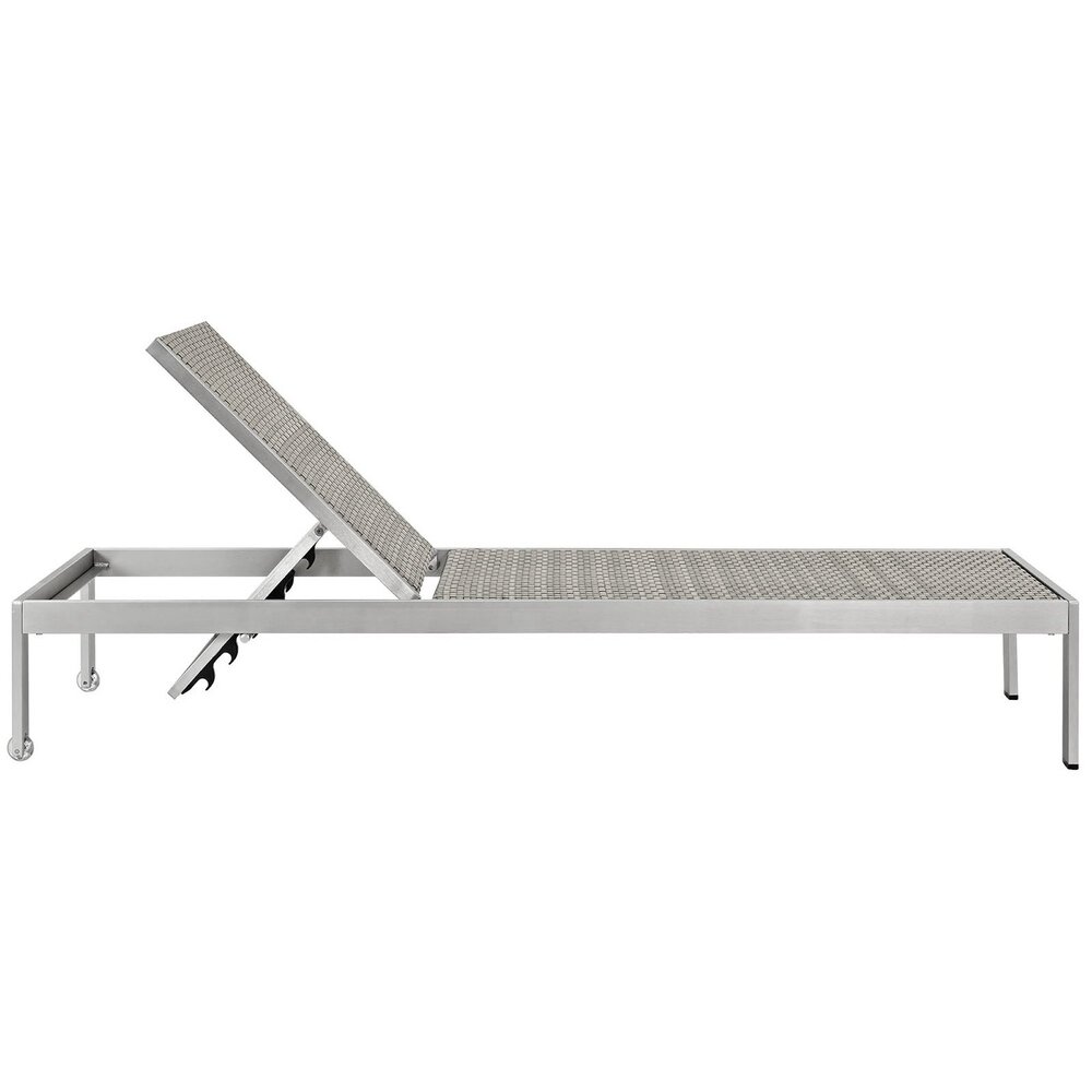 Shore 3 Piece Outdoor Patio Aluminum Set in Silver Gray by Modway - Image 3
