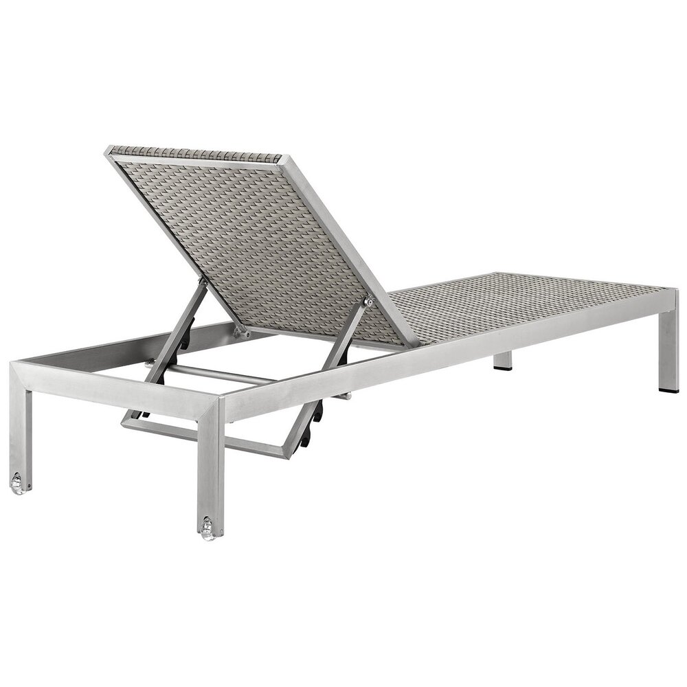Shore 3 Piece Outdoor Patio Aluminum Set in Silver Gray by Modway - Image 4