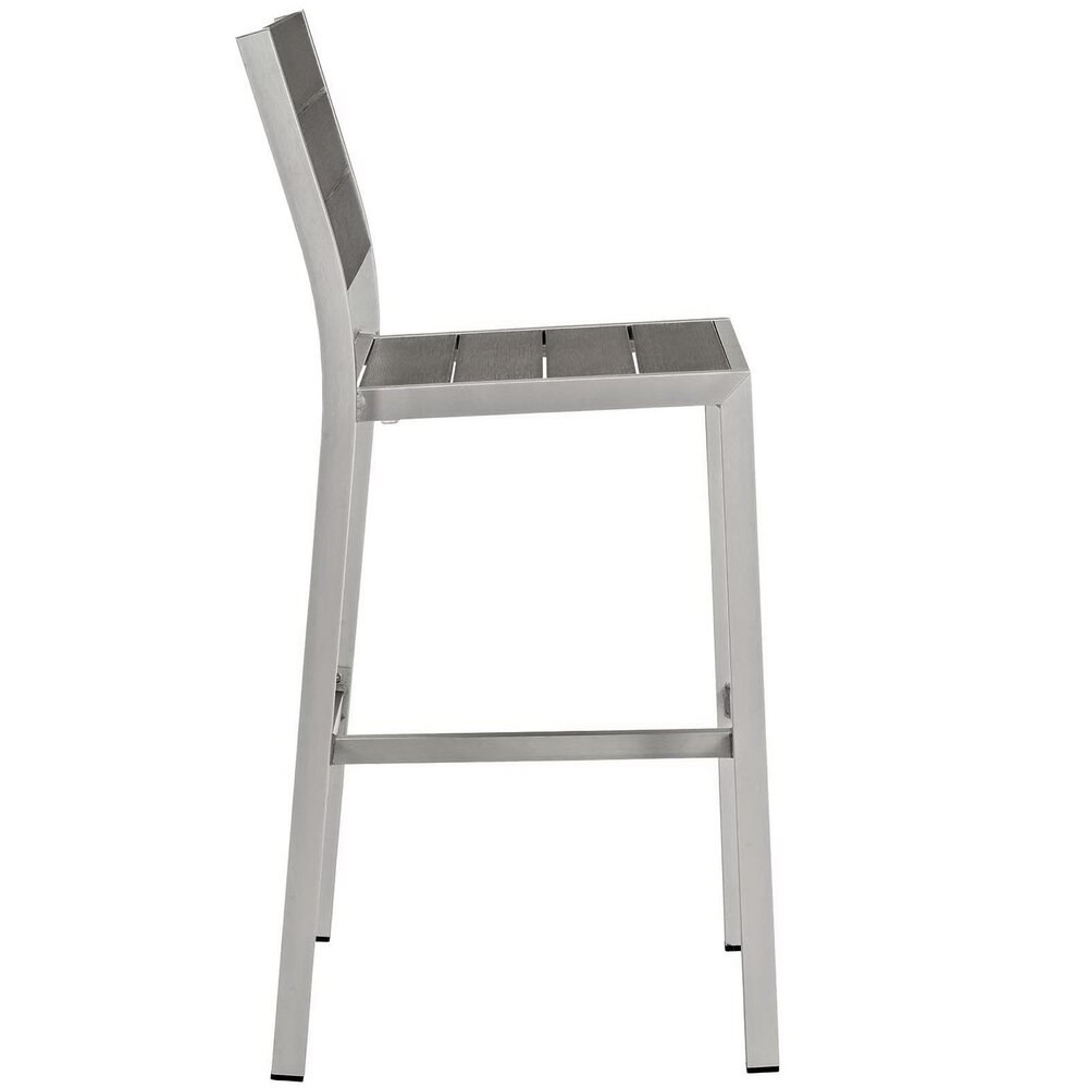 Shore 7 Piece Outdoor Patio Aluminum Dining Set in Silver Gray by Modway - Image 3