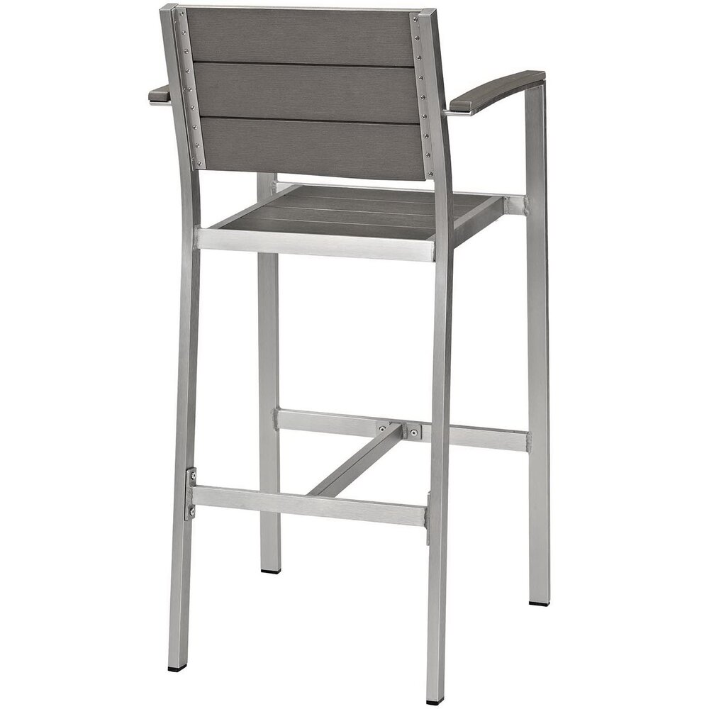 Shore 7 Piece Outdoor Patio Aluminum Dining Set in Silver Gray by Modway - Image 5