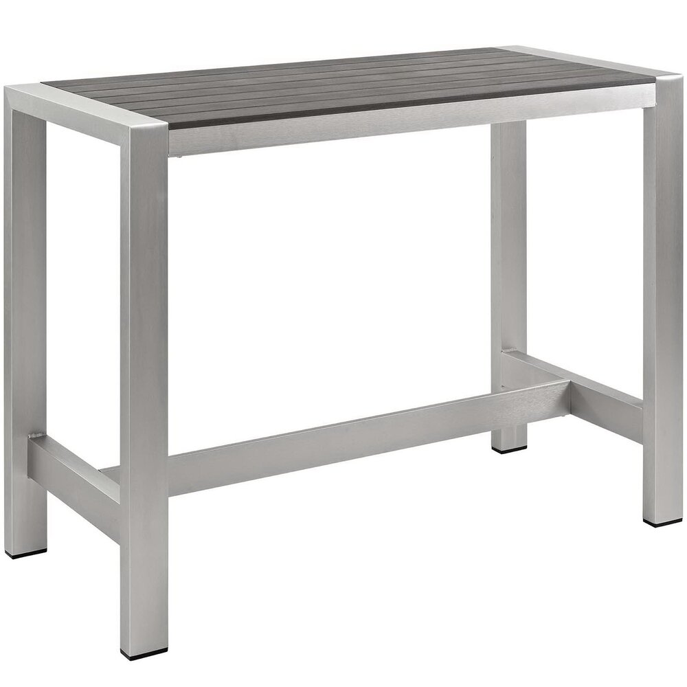 Shore 7 Piece Outdoor Patio Aluminum Dining Set in Silver Gray by Modway - Image 6