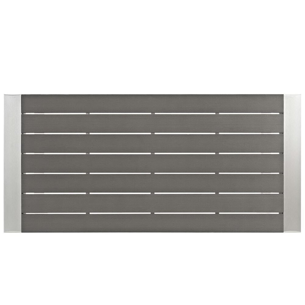 Shore 7 Piece Outdoor Patio Aluminum Dining Set in Silver Gray by Modway - Image 7