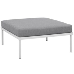 Harmony Outdoor Patio Aluminum Ottoman in White Gray by Modway