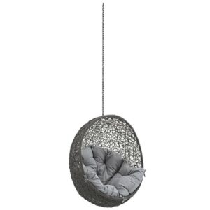 Hide Outdoor Patio Swing Chair Without Stand in Gray Gray by Modway