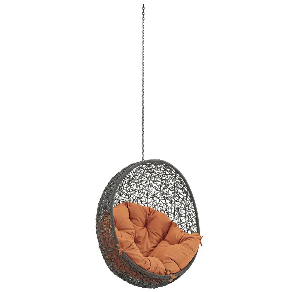 Hide Outdoor Patio Swing Chair Without Stand in Gray Orange by Modway