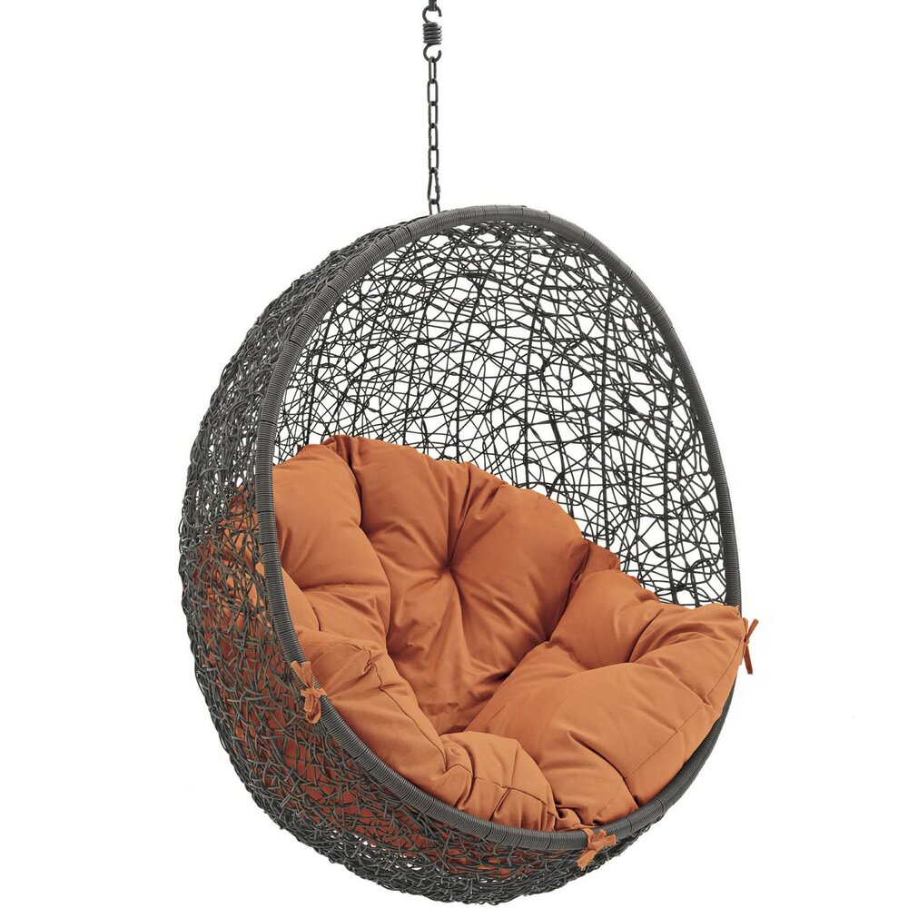 Hide Outdoor Patio Swing Chair Without Stand in Gray Orange by Modway - Image 2