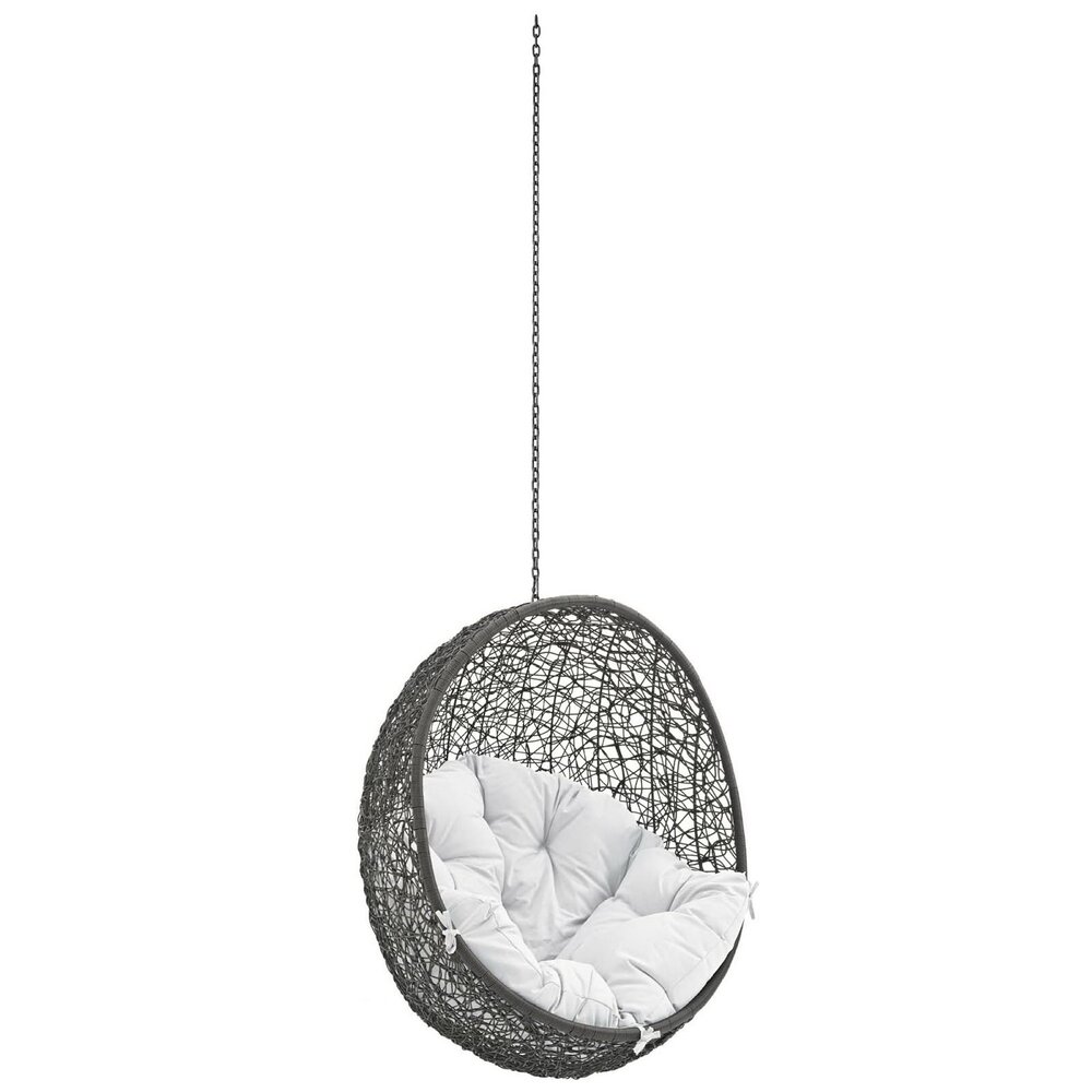 Hide Outdoor Patio Swing Chair Without Stand in Gray White by Modway