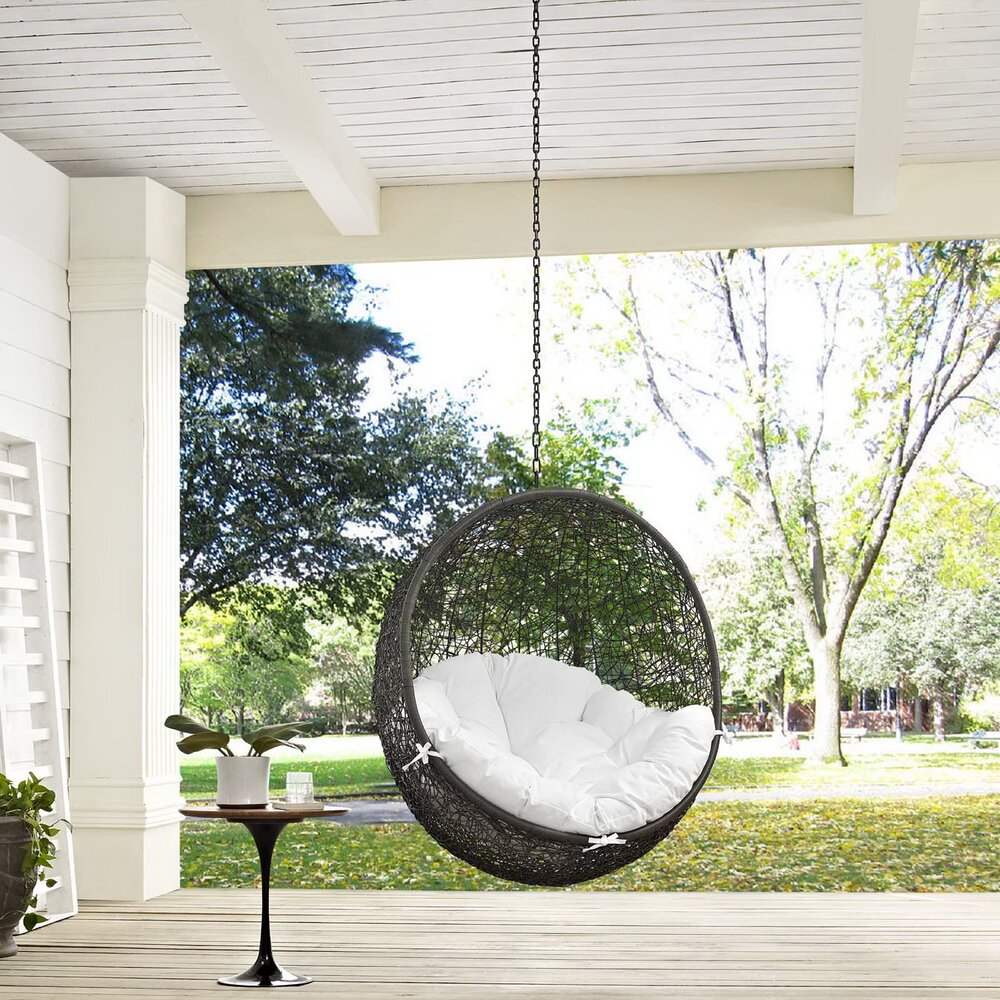 Hide Outdoor Patio Swing Chair Without Stand in Gray White by Modway - Image 3