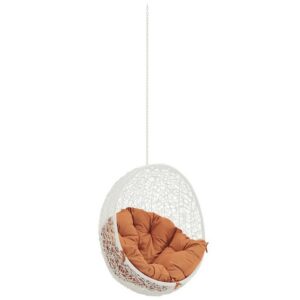 Hide Outdoor Patio Swing Chair Without Stand in White Orange by Modway