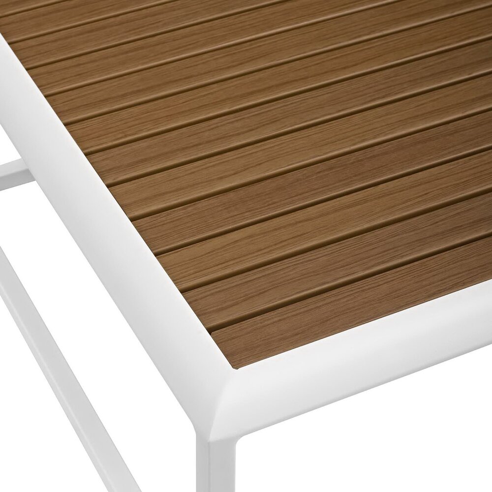 Stance Outdoor Patio Aluminum Coffee Table in White Natural by Modway - Image 4