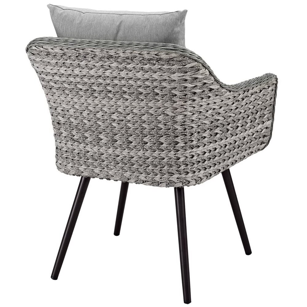 Endeavor Outdoor Patio Wicker Rattan Armchair in Gray Gray by Modway - Image 3