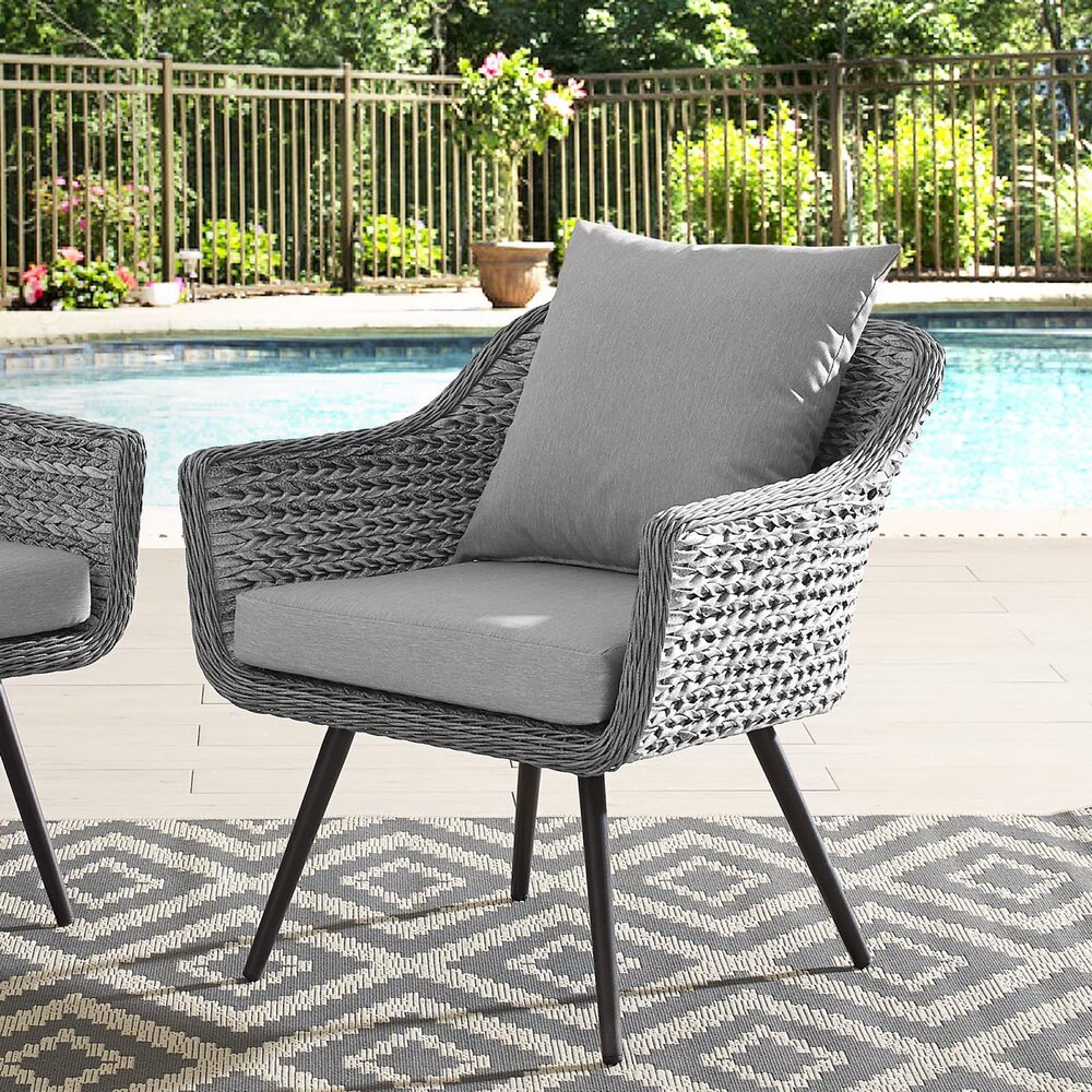 Endeavor Outdoor Patio Wicker Rattan Armchair in Gray Gray by Modway - Image 5