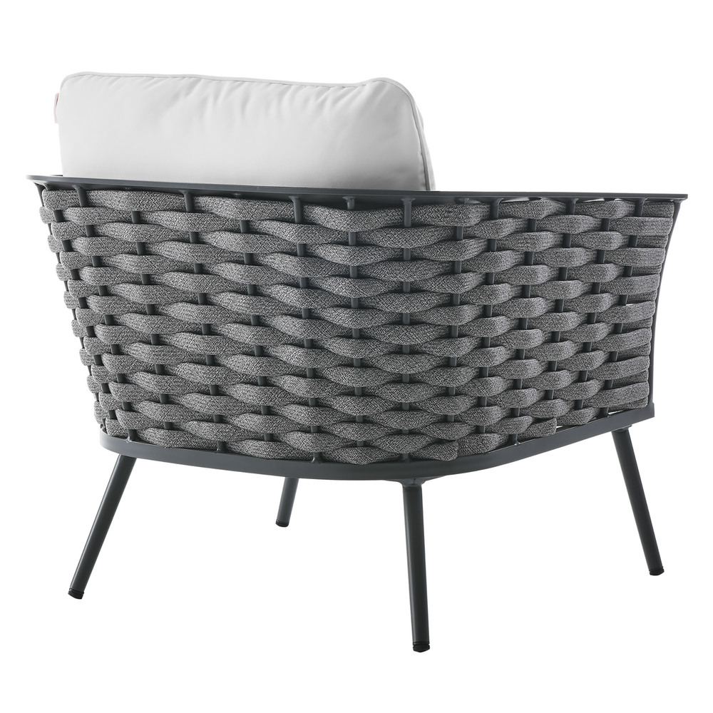 Stance Outdoor Patio Aluminum Armchair in Gray White by Modway - Image 3