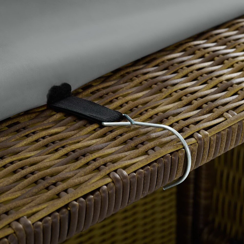 Immerse Convene / Sojourn / Summon Chaise Outdoor Patio Furniture Cover in Gray by Modway - Image 3