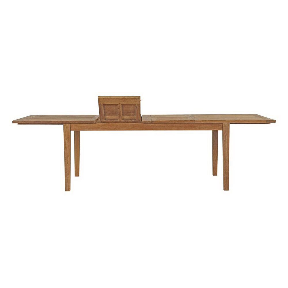 Marina 11 Piece Outdoor Patio Teak Dining Set in Natural White by Modway - Image 7