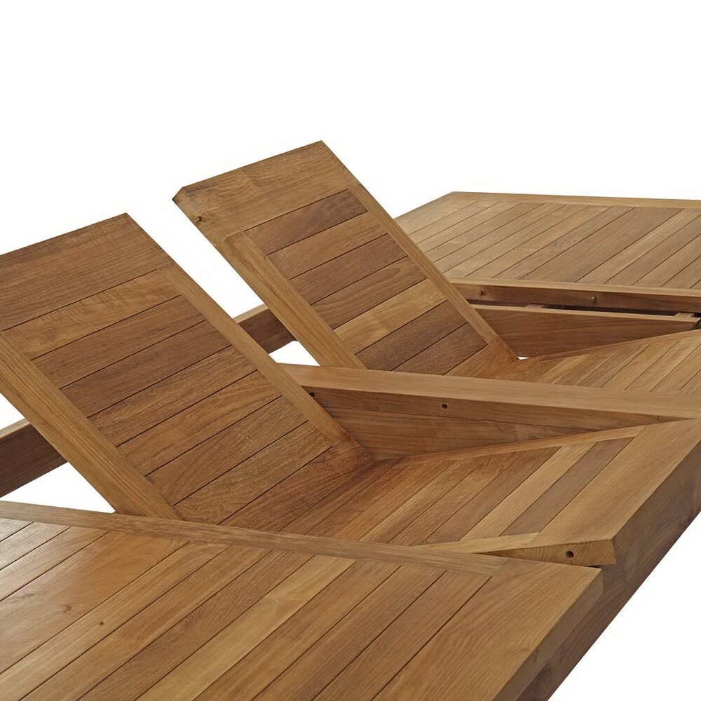 Marina 11 Piece Outdoor Patio Teak Dining Set in Natural White by Modway - Image 8