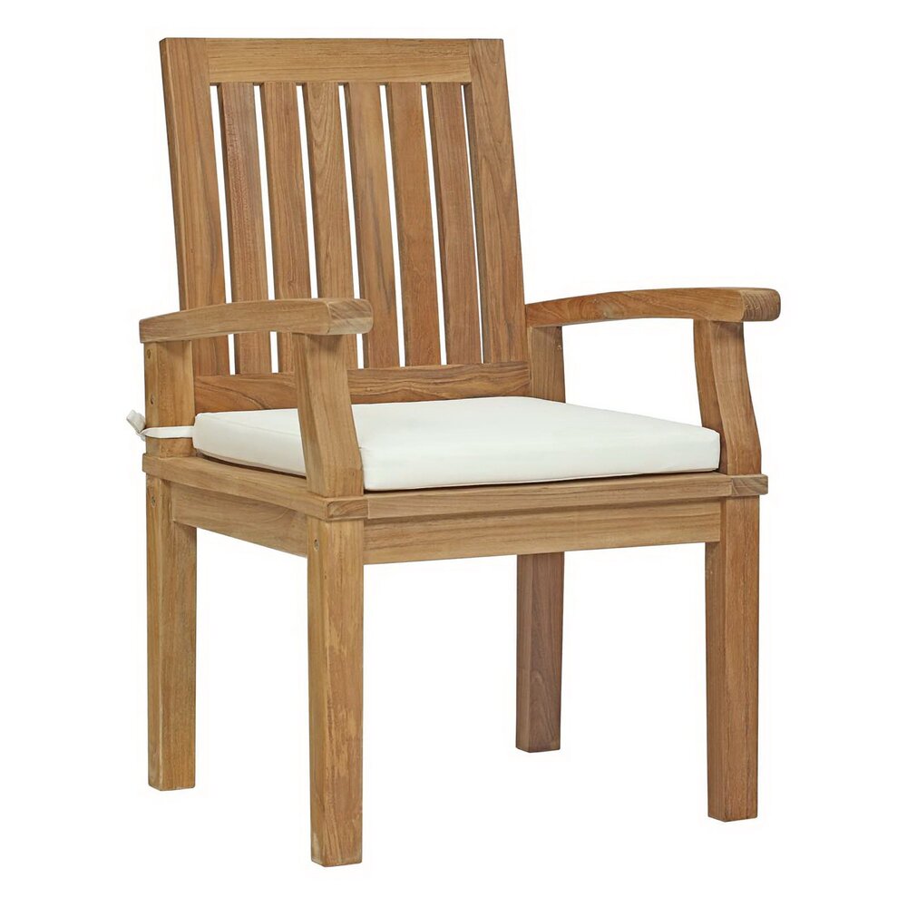 Marina 7 Piece Outdoor Patio Teak Dining Set in Natural White by Modway - Image 2