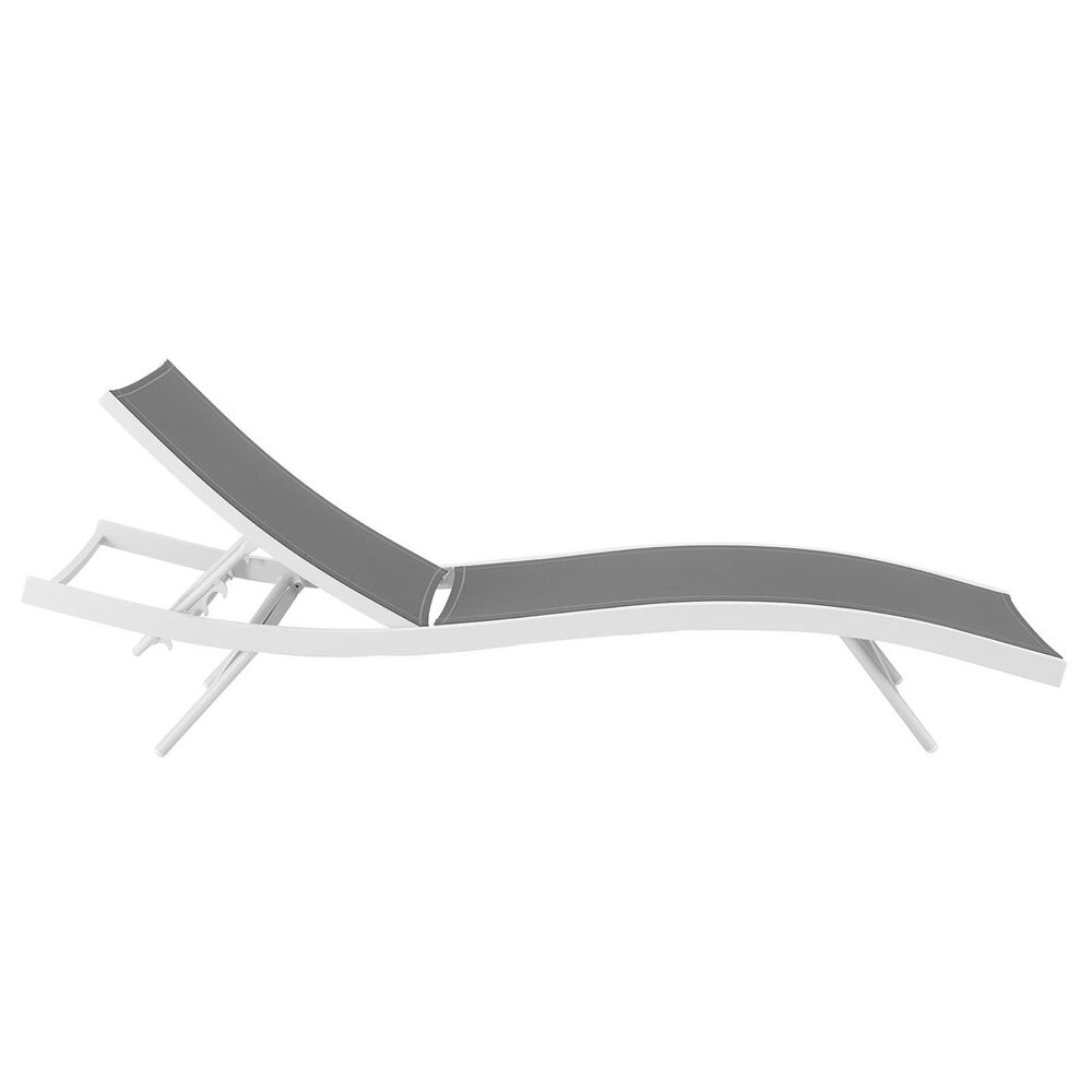 Glimpse Outdoor Patio Mesh Chaise Lounge Chair in White Gray by Modway - Image 2