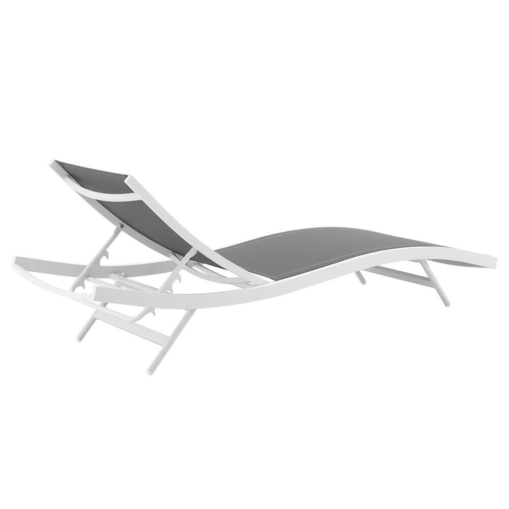 Glimpse Outdoor Patio Mesh Chaise Lounge Chair in White Gray by Modway - Image 3
