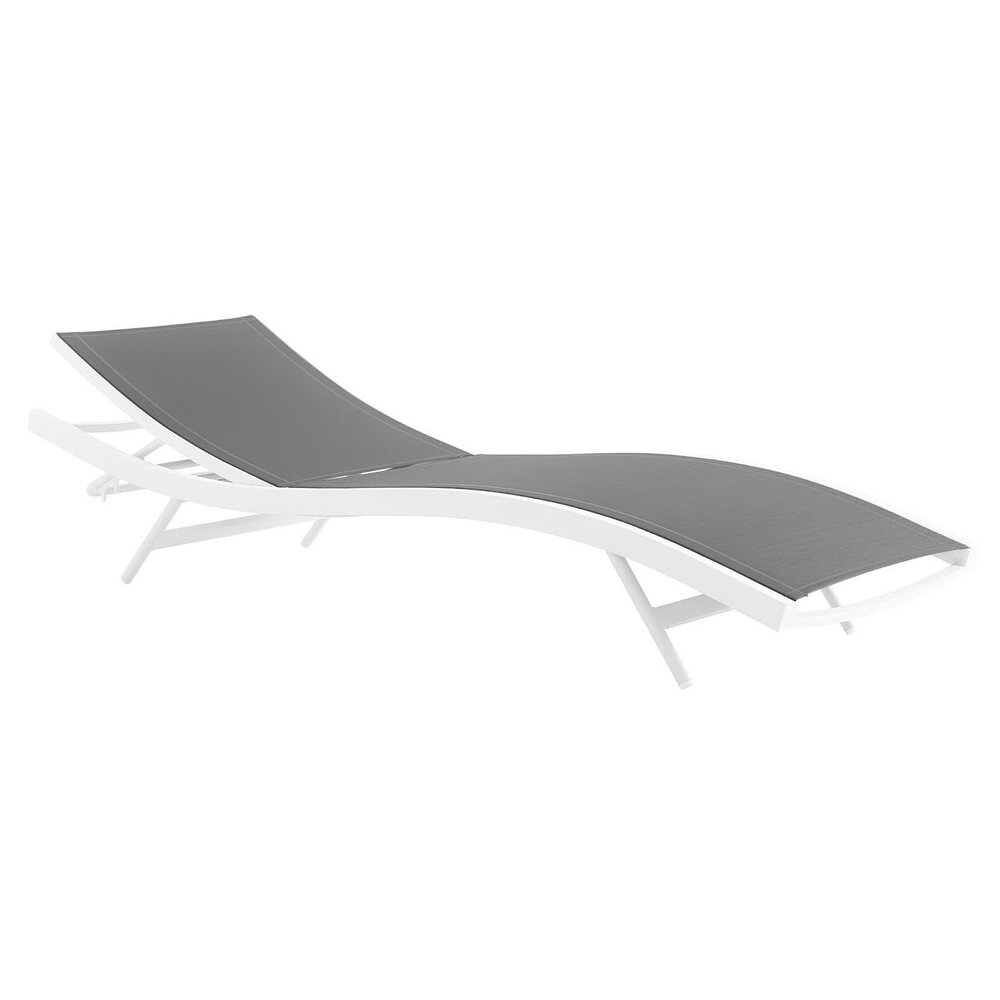 Glimpse Outdoor Patio Mesh Chaise Lounge Chair in White Gray by Modway - Image 5