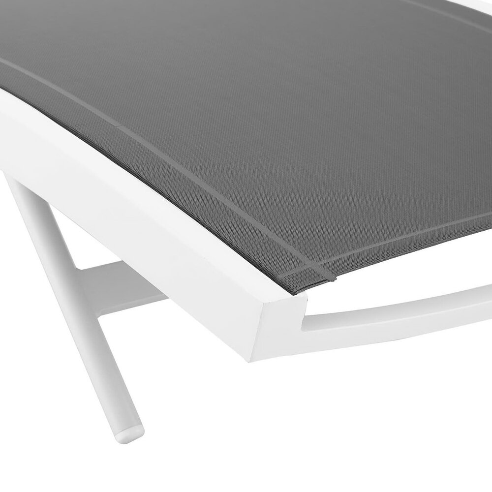 Glimpse Outdoor Patio Mesh Chaise Lounge Chair in White Gray by Modway - Image 6