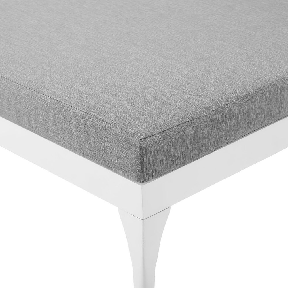 Perspective Cushion Outdoor Patio Chaise Lounge Chair in White Gray by Modway - Image 6