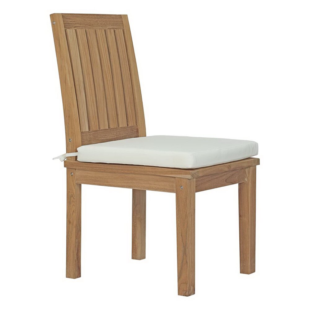 Marina 9 Piece Outdoor Patio Teak Dining Set in Natural White by Modway - Image 2