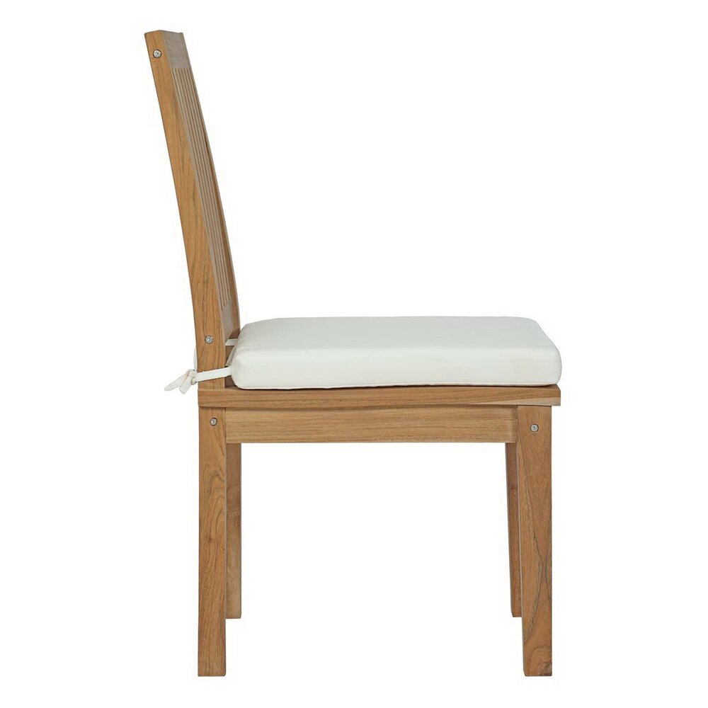 Marina 9 Piece Outdoor Patio Teak Dining Set in Natural White by Modway - Image 3