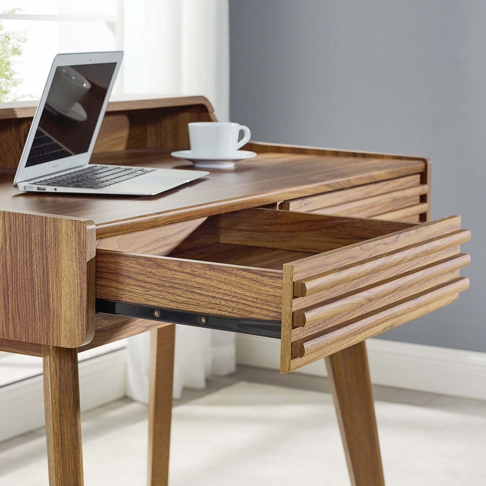 Render Writing Desk in Walnut by Modway - Image 8